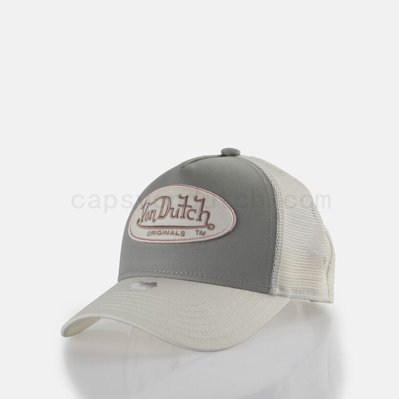 (image for) online shoppen Von Dutch Originals -Trucker Boston Cap, grey/white F0817888-01129 Billiger